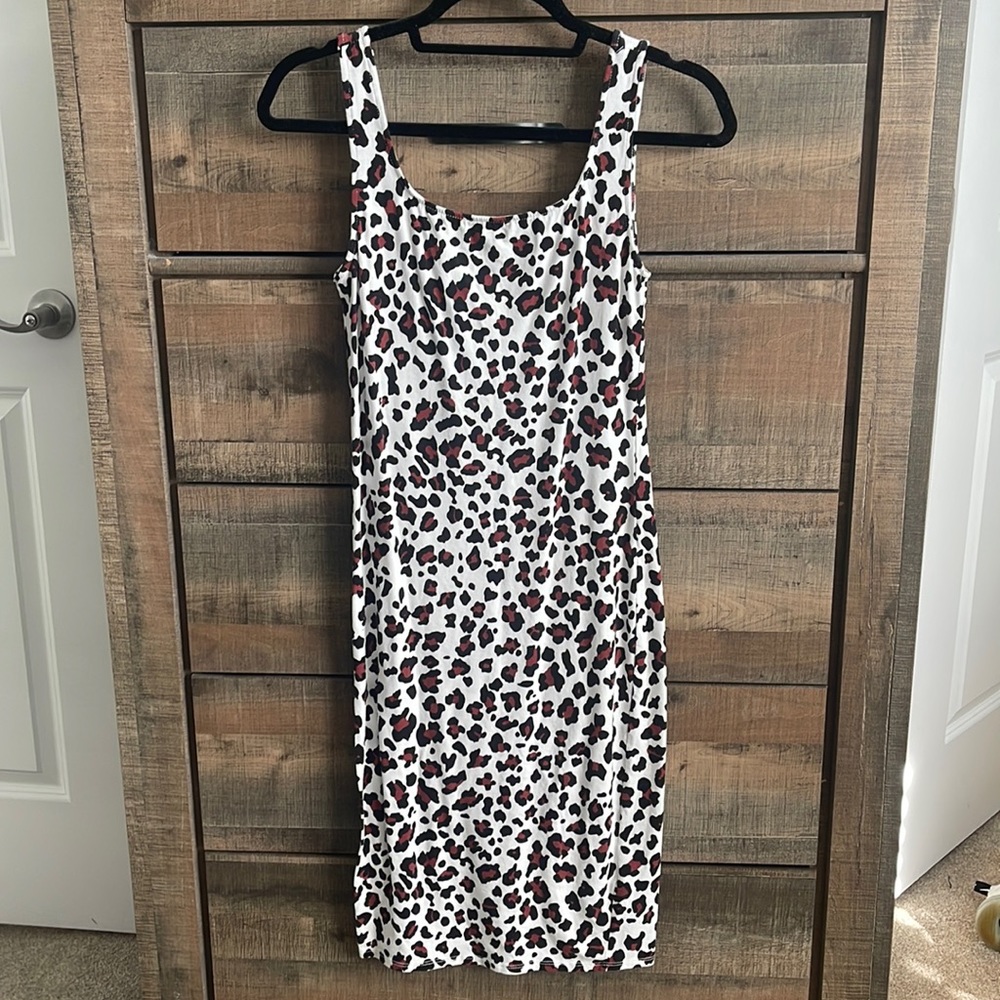 Maternity leopard midi dress